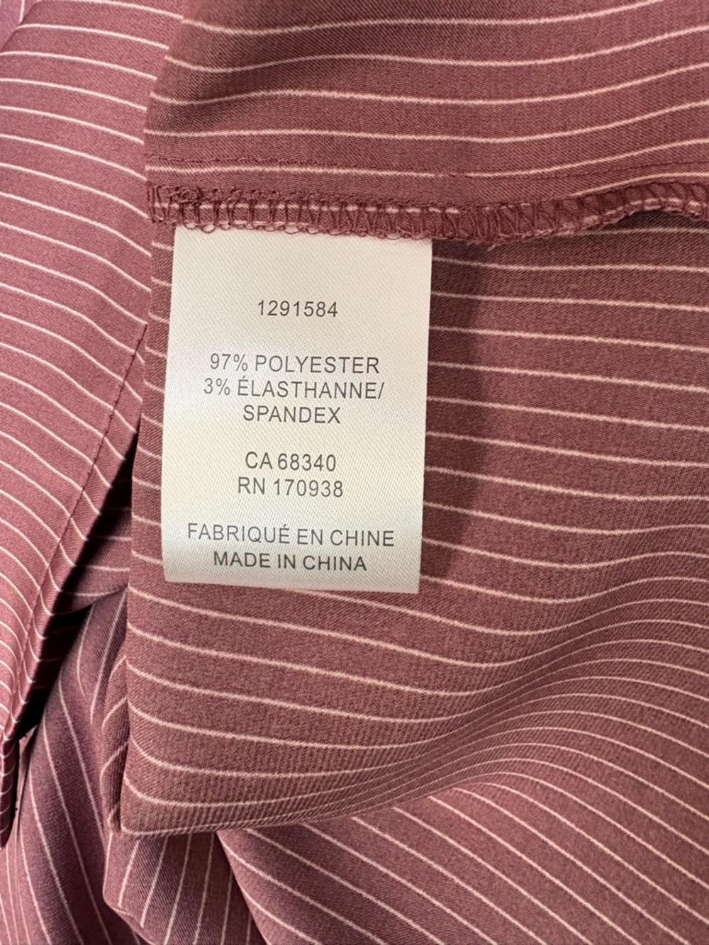 Maison d’Amélie Mauve-Striped Button Front Blouse Sz:XL - Picture 6 of 6